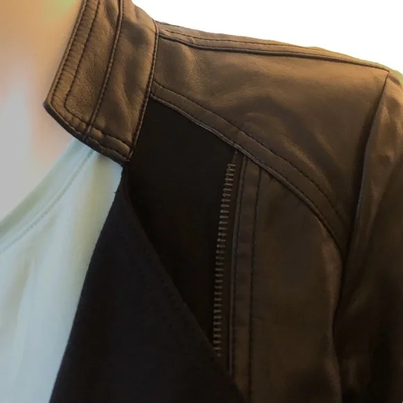 I.N.C M Vegan Black Leather Blazer Bikercore Jacket - Picture 4 of 7